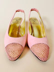 Slingback in pelle rosa con punta traforata “Valentino Garavani” by René Caovilla