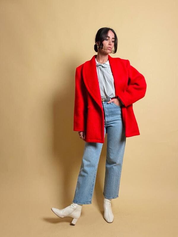 Giacca rossa in mohair Yves Saint Laurent