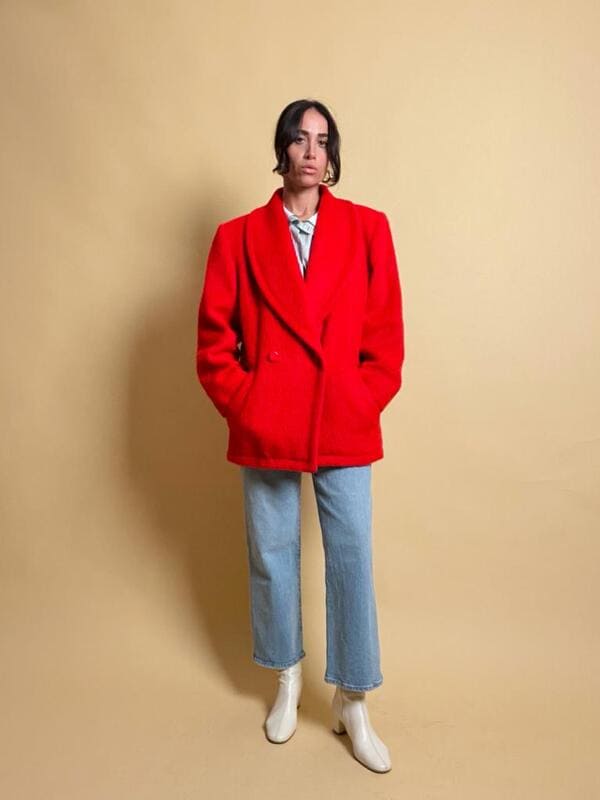 Giacca rossa in mohair Yves Saint Laurent