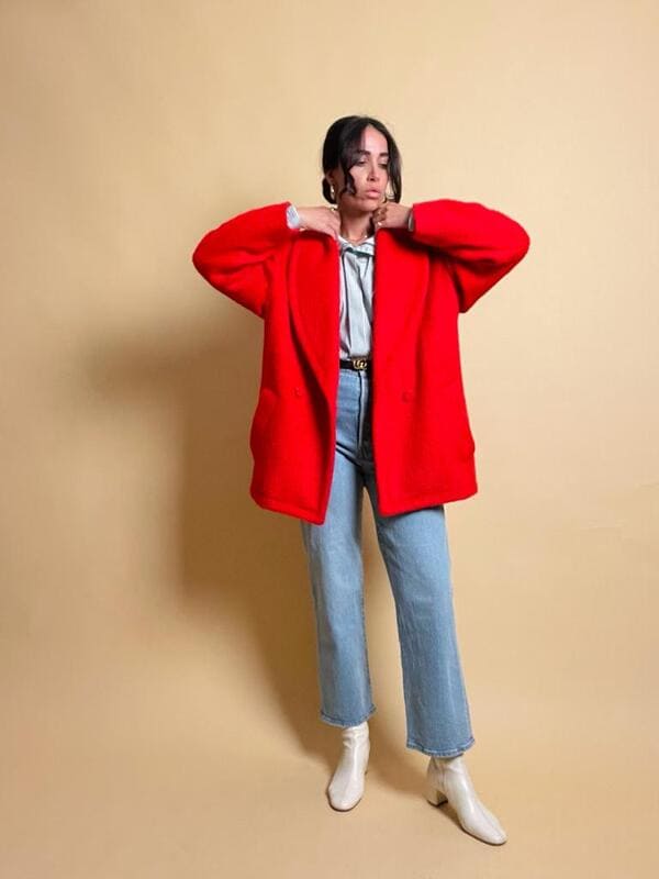 Giacca rossa in mohair Yves Saint Laurent