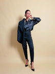 Tailleur gessato grigio antracite