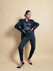 Tailleur gessato grigio antracite