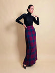 Wrap skirt in lana tartan