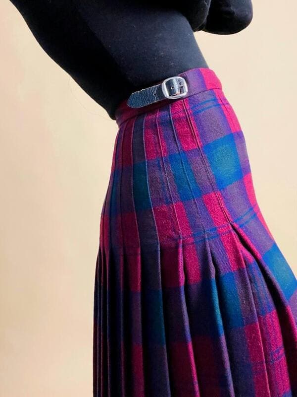 Wrap skirt in lana tartan