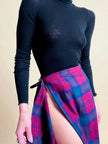 Wrap skirt in lana tartan