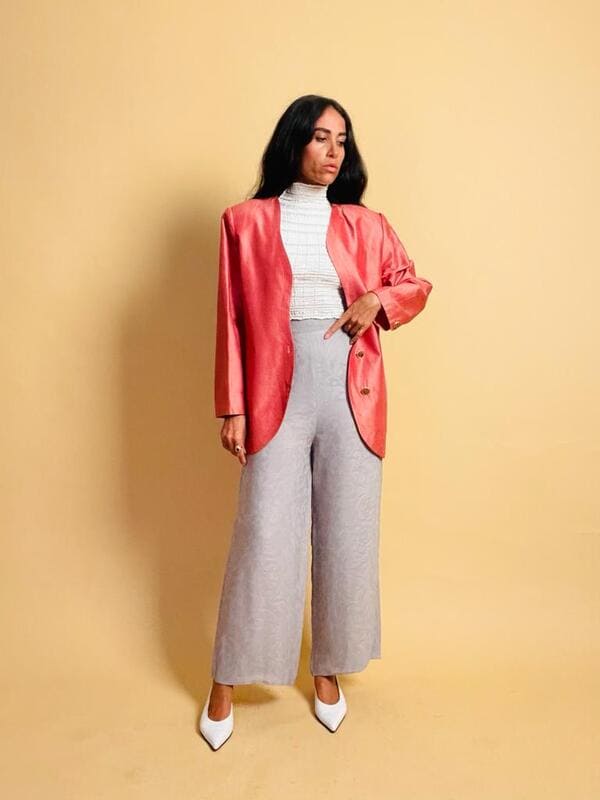 Blazer in shantung di seta rosa Giorgio Armani - immagine 9