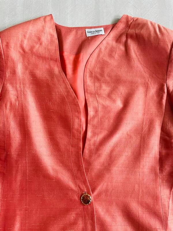 Blazer in shantung di seta rosa Giorgio Armani - immagine 13