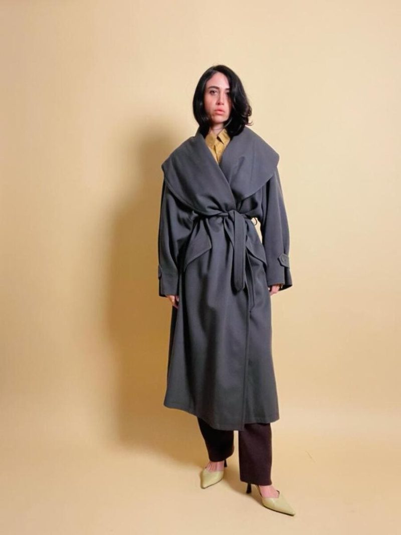 Maxi trench verde militare “Valentino raincoat”