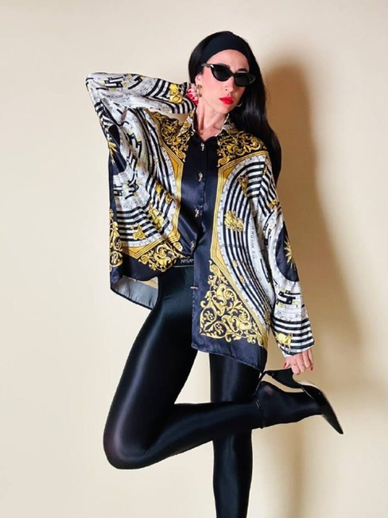 Camicia fantasia optical con segni dello zodiaco “Nara Camicie”