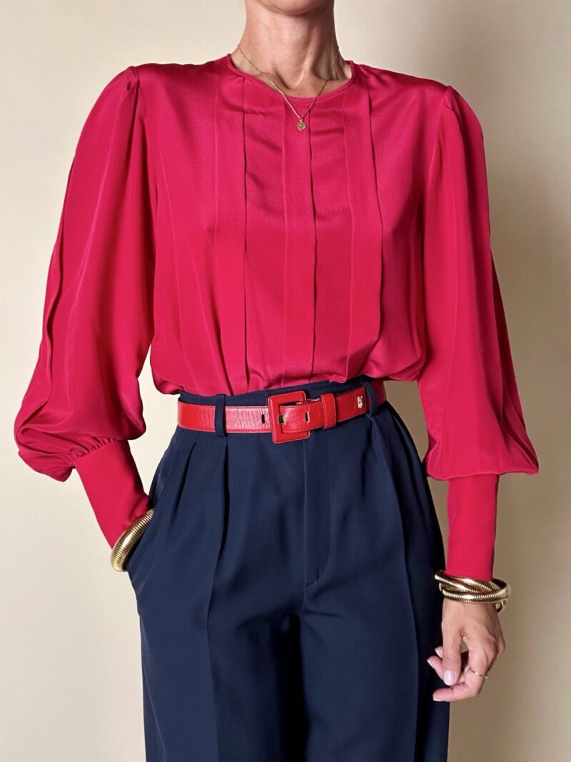 Blusa Yves Saint Laurent Variation in pura seta rossa