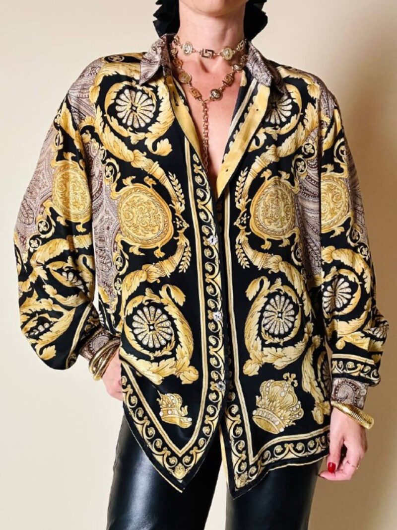 Camicia in misto seta fantasia barocca