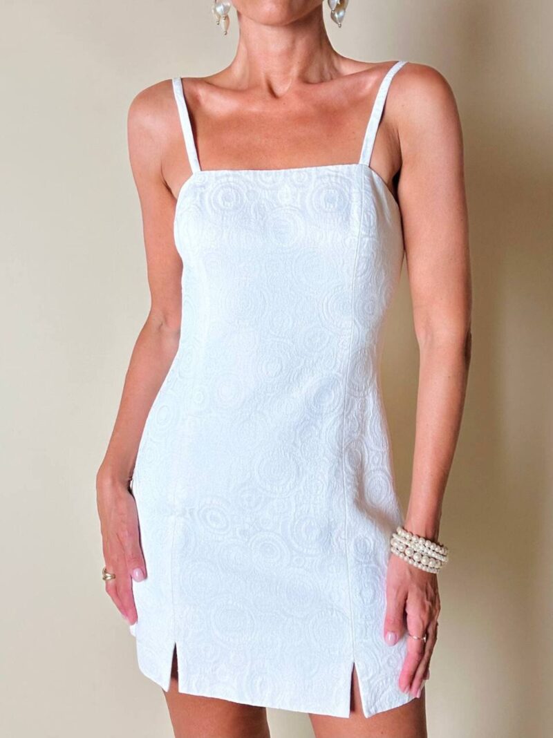 Mini dress in cotone Jacquard bianco “Versace Jeans Couture”