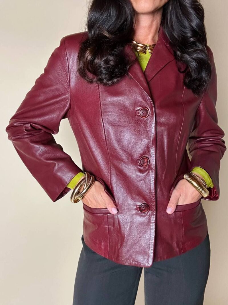 Giacca in pelle bordeaux Vera Pelle