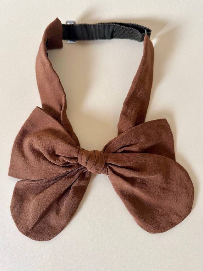 Papillon con grande fiocco in seta color cannella Bogart