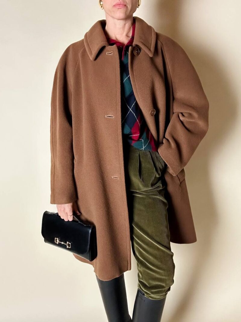 Cappottino in pregiata lana color cammello scuro Belinda Brown