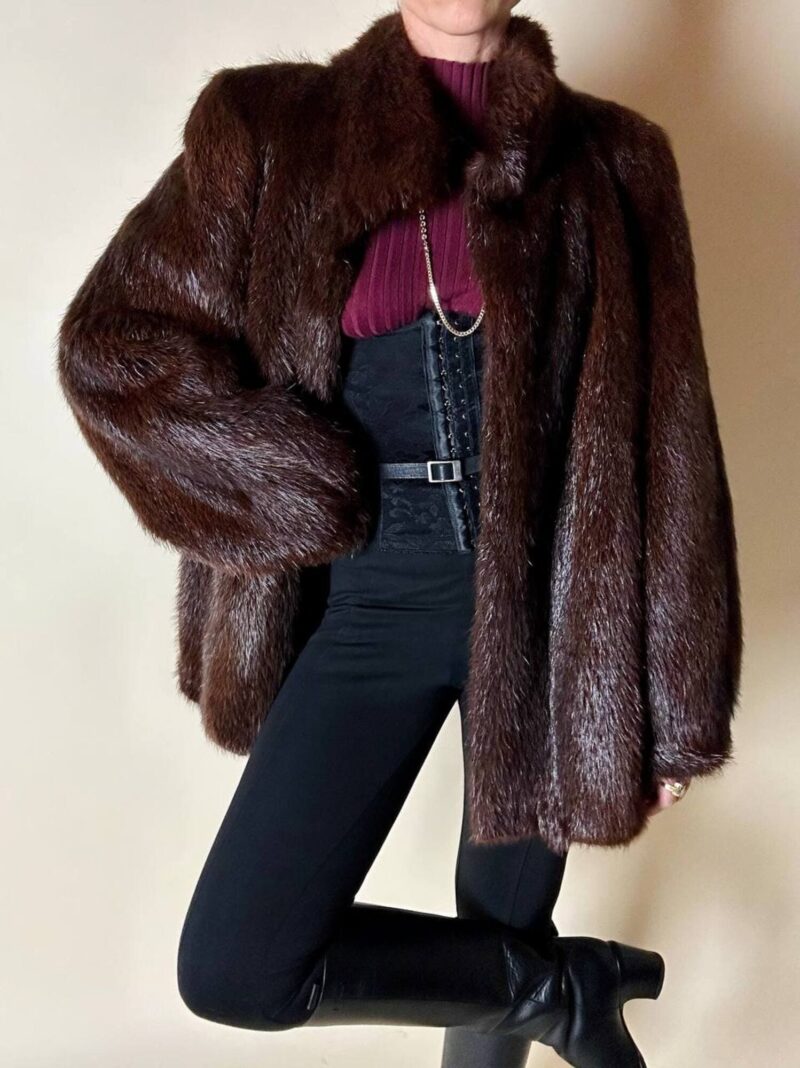 Pelliccia di castorino color cioccolato Due Stelle