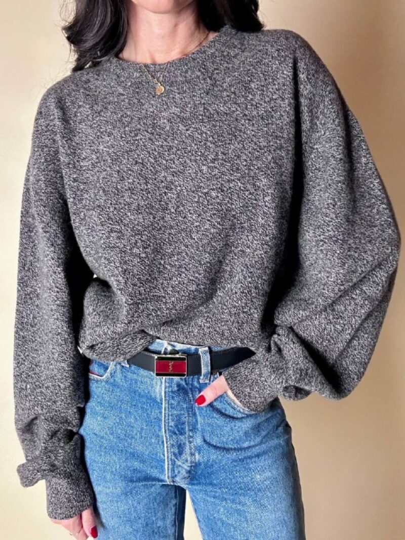 Maglione vintage Ballantyne modello oversize in lana grigio mélange