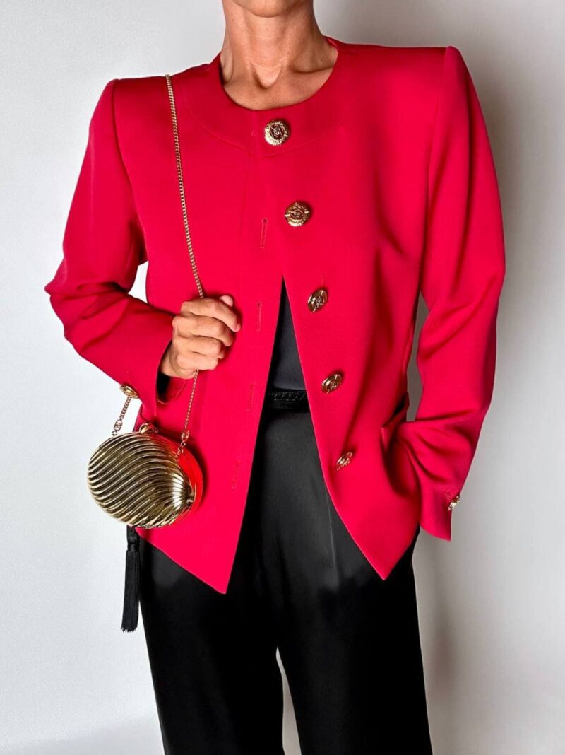 Blazer vintage Yves Saint Laurent Variation in rasato di lana rossa