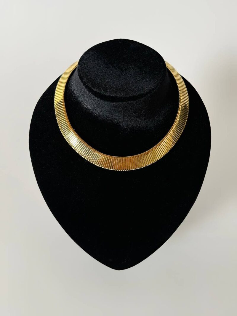 Collier tubogas vintage Cascio in metallo dorato